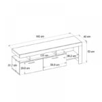 Έπιπλο τηλεόρασης Acnes Megapap χρώμα λευκό - sapphire oak 160x40x53εκ.