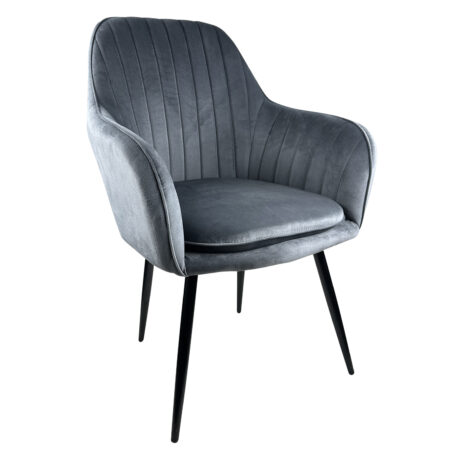 Καρέκλα Τραπεζαρίας MYRTLE Γκρι/Μαύρο Βελούδο/Μέταλλο 57x43x82cm