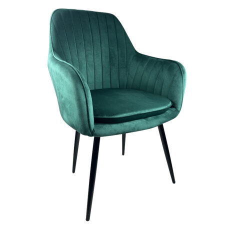 Καρέκλα Τραπεζαρίας MYRTLE Κυπαρισσί/Μαύρο Βελούδο/Μέταλλο 57x43x82cm