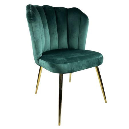 Καρέκλα Τραπεζαρίας ROCKAWAY Κυπαρισσί Βελούδο/Μέταλλο 48x48x85cm