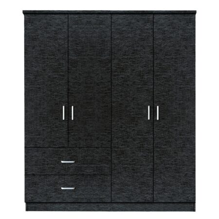 Ντουλάπα HOYA WAX Μαύρο Μοριοσανίδα 119x42x181cm