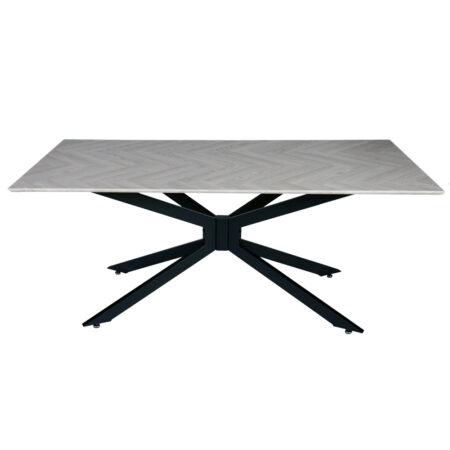 Artekko Daeron MDF Λευκό Τραπέζι με Μεταλλικά Πόδια (180x90x75)cm