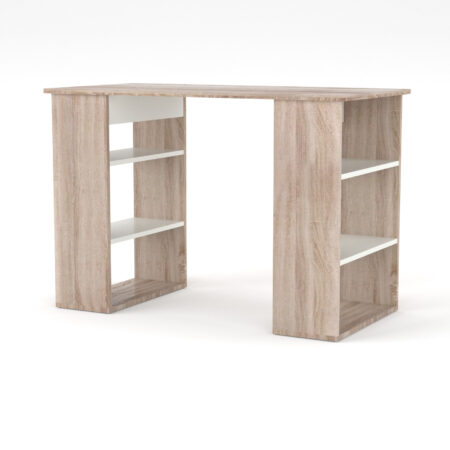 Γραφείο 110W  Σονόμα-Λευκό με Ράφια 110x55x75εκ