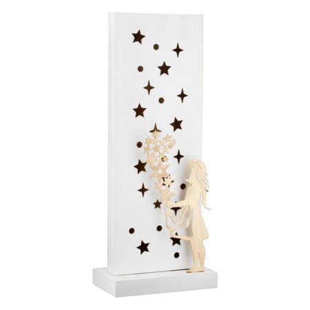 Stand Relief (Led) Rectangular "Sternenmadchen" Αστέρι Pattern Mdf Λευκό PU 4 14x8x34.5cm