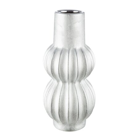 Βάζο Κεραμικό Ασημί Χρώμα D14X30Cm D14X30Cm