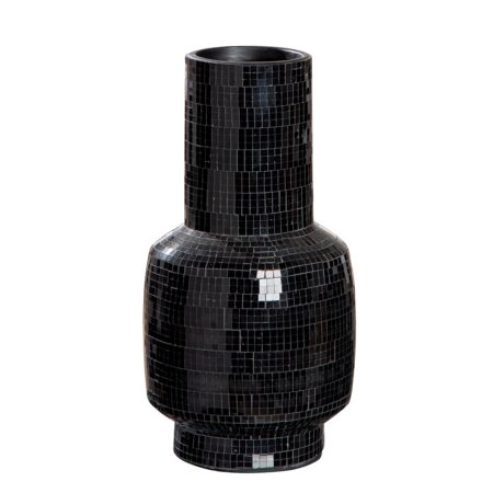 Βάζο Λαιμού Κεραμικό Μαύρο D15X30Cm D15X30Cm