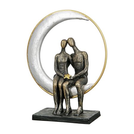 Γλυπτό Moon "Moonlight" Couple Motif Πολυρεζίνη Μπρούντζινο PU 24x9x29cm