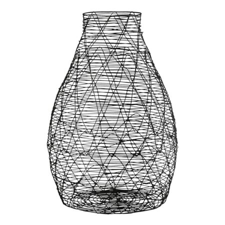 Βάζο Βολβώδες Μεταλλικό Μαύρο D17X26Cm D17X26Cm
