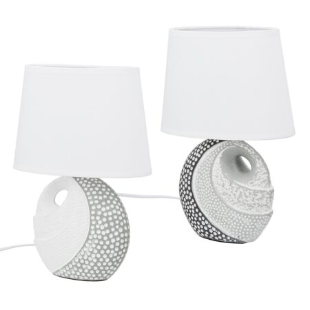 Επιτραπέζιο φωτιστικό Στρογγυλό Κεραμικό Γκρι Λευκό 2 Ποικιλία 20X12X29Cm 20X12X29Cm