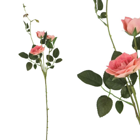 ΚΛΑΔΙ ΤΡΙΑΝΤΑΦΥΛΛΟ REAL TOUCH ΡΟΖ ΜΕ 5 ΚΛΑΔΙΑ ~ 3 ΛΟΥΛΟΥΔΙΑ - Υ75cm 24/240ΚΙΒ