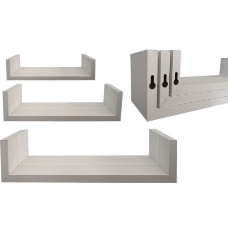 Ράφια Τοίχου  Λευκό MDF 42x20x10cm 3Τμχ