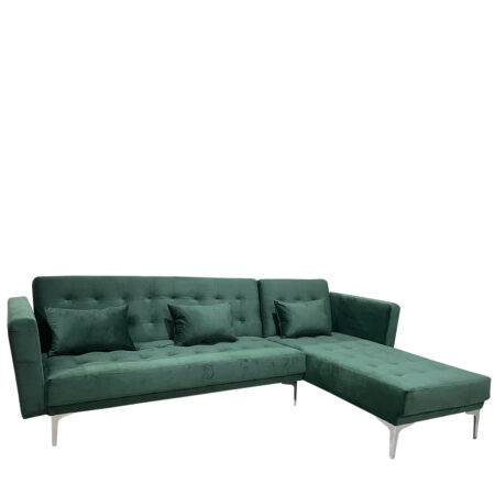 Καναπές Κρεβάτι Γωνιακός ArteLibre ARION Πράσινο Ύφασμα 244x162x84cm