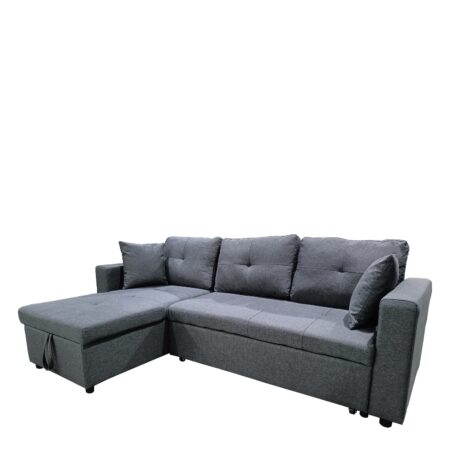 Καναπές Κρεβάτι Γωνιακός ArteLibre MARCELA Αναστρέψιμος Γκρι Ύφασμα 224x147/83x85cm