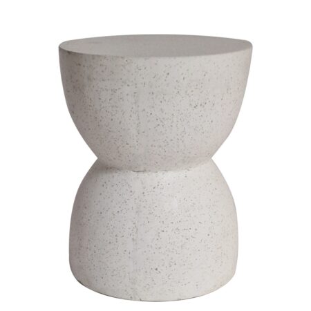Artekko Solid Λευκό Βοηθητικό Τραπέζι από Terrazzo (39x39x50)cm