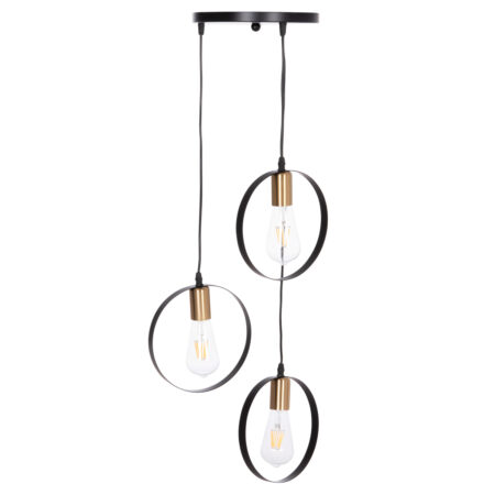 ΦΩΤΙΣΤΙΚΟ ΟΡΟΦΗΣ ΚΡΕΜΑΣΤΟ 3-ΦΩΤΟ KRENT HM7426.11 ΜΑΥΡΟ-ΧΡΥΣΟ Φ23,5x132Υεκ.