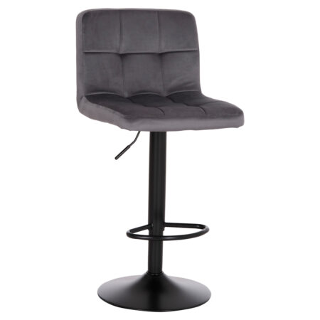 ΣΚΑΜΠΟ ΜΠΑΡ ΠΕΡΙΣΤΡΕΦΟΜΕΝΟ DIANA HM202.41 ΓΚΡΙ ΒΕΛΟΥΔΟ--ΜΕΤΑΛΛΟ ΜΑΥΡΟ ΜΑΤ 44x52x109Υεκ