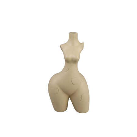 PEAR BODY ΔΙΑΚΟΣΜΗΤΙΚΟ ΒΑΖΟ 13.5x8.5x25 POLYRESIN ΜΠΕΖ