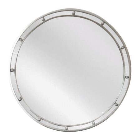 Artekko Dia Ασημί Μεταλλικός Στρογγυλός Καθρέπτης Τοίχου (80x3.5x80)cm