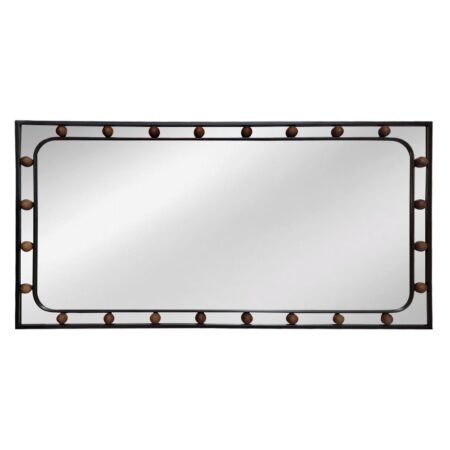 Artekko Dia Οριζόντιος Μαύρος Μεταλλικός Καθρέπτης Τοίχου (60x3x92)cm