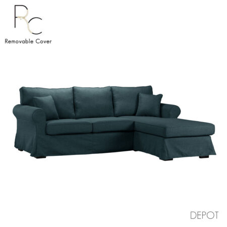 ASHLEY ΚΑΝΑΠΕΣ ΓΩΝΙΑ ΔΕΞΙΑ ΜΕ ΑΠΟΣΥΡΟΜΕΝΟ ΜΠΛΕ TWIST 13 236x171x91cm