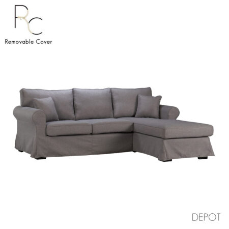 ASHLEY ΚΑΝΑΠΕΣ ΓΩΝΙΑ ΔΕΞΙΑ ΜΕ ΑΠΟΣΥΡΟΜΕΝΟ ΓΚΡΙ TWIST 19 236x171x91cm