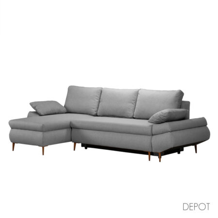 JACOB ΚΑΝΑΠΕΣ ΚΡΕΒΑΤΙ ΓΩΝΙΑ ΑΡΙΣΤΕΡΗ ΓΚΡΙ NEVE 83 264x154x84.7cm