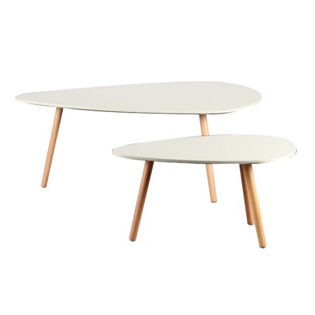 TAMY ΣΕΤ 2τμχ. WHITE 116Χ65Χ45 & 75Χ43Χ40εκ. ΤΡΑΠΕΖΙ ΣΑΛΟΝΙΟΥ - ΞΥΛΟ/MDF - ΦΥΣΙΚΟ/ΛΕΥΚΟ