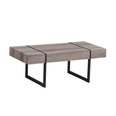 DIXY ΟΑΚ 120Χ60Χ45εκ.ΤΡΑΠΕΖΙ ΣΑΛΟΝΙΟΥ - ΜΕΤΑΛΛΟ/MDF/3D PAPER - SHELLIMAY OAK