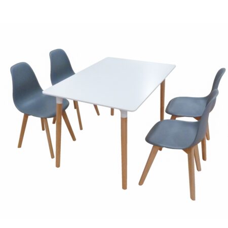 Σετ Τραπεζαρίας Loft Plus Grey Randy 5τμχ 120Χ80X72εκ. - ΞΥΛΟ/PP - GREY