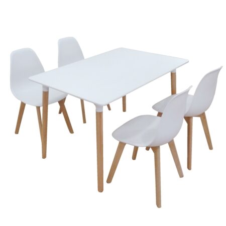 Σετ Τραπεζαρίας Loft Plus White Randy 5τμχ 120Χ80X72εκ. - ΞΥΛΟ/PP - WHITE