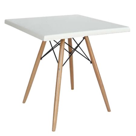 RANDY WERZALIT 70Χ70εκ. ΛΕΥΚΟ - ΞΥΛΟ/ΒΕΡΖΑΛΙΤ - ΛΕΥΚΟ