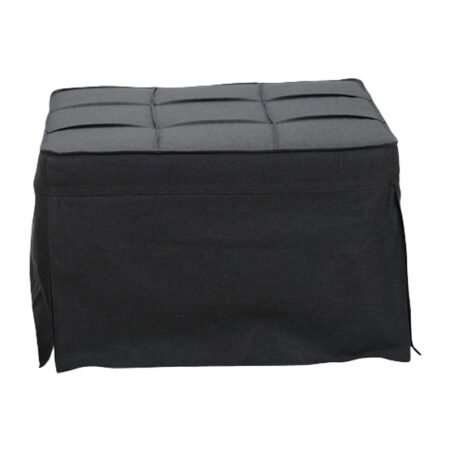 Σκαμπό-κρεβάτι Grejio ύφασμα σε ανθρακί απόχρωση κα πόδι μαύρο μέταλλο 70x70x45εκ