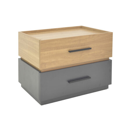 Κομοδίνο Sonlen  mdf σε sonoma-ανθρακί απόχρωση 60x40x44.5εκ