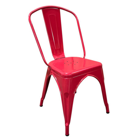 Καρέκλα Βιομηχανικού Τύπου Vintage TOLIKO Κόκκινο Μέταλλο 44x49x84cm