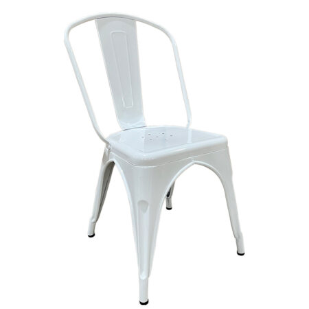 Καρέκλα  Βιομηχανικού Τύπου Vintage TOLIKO Λευκό Μέταλλο 44x49x84cm