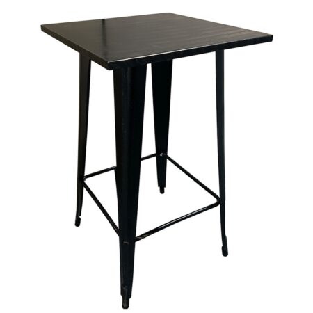 Τραπέζι Bar  Βιομηχανικού Τύπου Vintage ARTEKTO Μαύρο Αντικέ Μέταλλο/Ξύλο 60x60x103cm