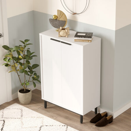 Παπουτσοθήκη Kinga 5ραφιών  σε λευκή απόχρωση 72x35.5x105.6εκ