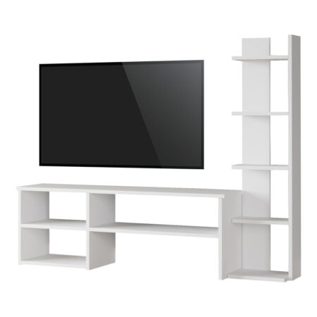 Σύνθετο σαλονιού Perla  σε λευκή απόχρωση 120x29.5x41,8εκ