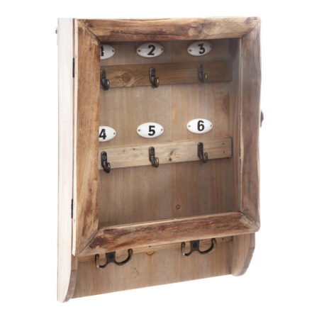 Κλειδοθήκη τοίχου Keledy ξύλο ελάτου σε φυσική απόχρωση 26.4x8x38εκ