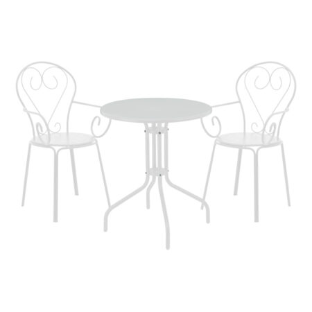 Τραπεζαρία Monasty-Vergo pakoworld σετ 3τεμ μέταλλο σε λευκή απόχρωση