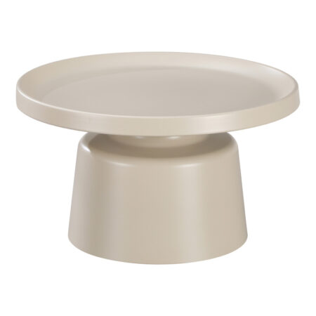 Τραπέζι σαλονιού Ginoze pakoworld μέταλλο σε cappuccino απόχρωση Φ70x42