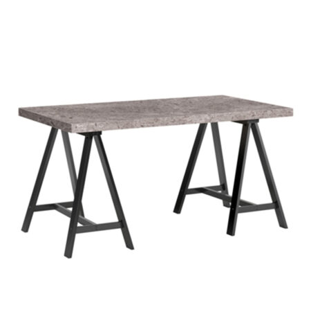 CAVALLETTO ΓΡΑΦΕΙΟ CEMENT ΜΑΥΡΟ 140x75x74