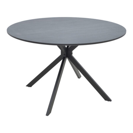 Τραπέζι Xuson  mdf σε ανθρακί απόχρωση με πόδι μαύρο μέταλλο Φ120x75εκ