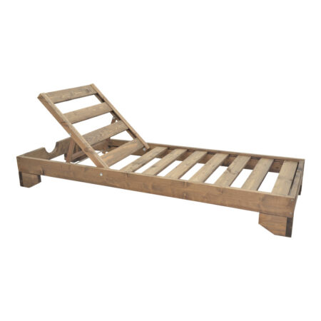 Ξαπλώστρα Fendy  ξύλο ελάτου σε καρυδί απόχρωση 71.5x200x24εκ