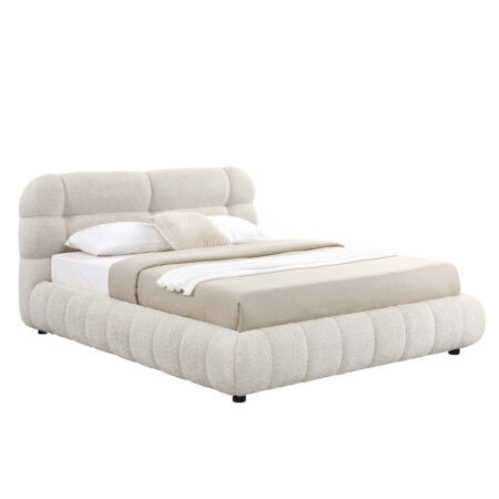 ΚΡΕΒΑΤΙ ΔΙΠΛΟ ΜΕ ΑΠΟΘ.ΧΩΡΟ MALFOY HM730.03 ΜΠΕΖ ΜΠΟΥΚΛΕ ΥΦΑΣΜΑ--ΣΤΡΩΜΑ 160x200εκ