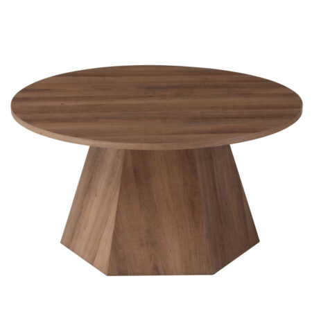 ΤΡΑΠΕΖΙ ΣΑΛΟΝΙΟΥ CARPEN HM18269 MDF ΜΕ ΕΠΕΝΔΥΣΗ PAPERWOOD Φ80x45.5Υεκ.