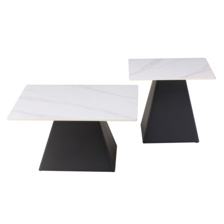 ΤΡΑΠΕΖΙΑ ΣΑΛΟΝΙΟΥ QUBER HM18260.01 ΚΕΡΑΜΙΚΑ TOP ΟΨΗ ΛΕΥΚΟ ΜΑΡΜΑΡΟ-ΤΕΤΡΑΓΩΝΑ