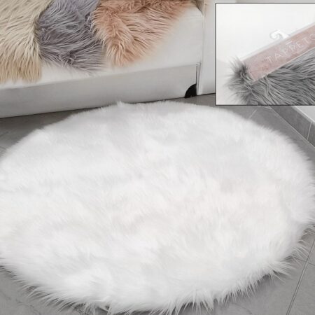 Χαλάκι Στρογγυλό Συνθετική Γούνα Φ100cm Σε 4 Χρώματα Πολύχρωμο