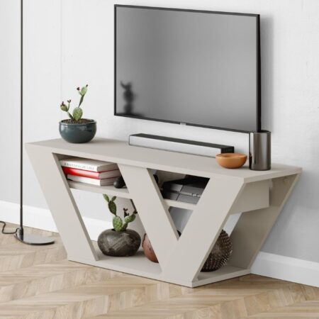 Έπιπλο τηλεόρασης Pipralla Megapap χρώμα ανοιχτό καρυδί 110x30x40εκ.