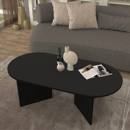 Τραπεζάκι σαλονιού Cortado Megapap χρώμα μαύρο 120x60x39